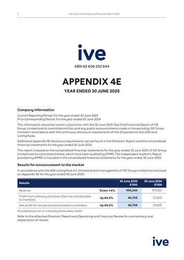 Thumbnail IVE Group Financial Report 2025