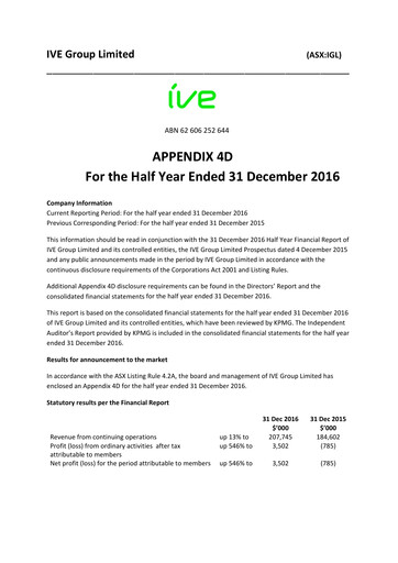 Thumbnail IVE Group Half-year Report 2017-h1