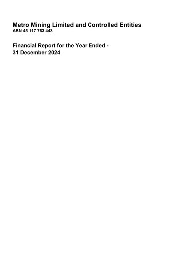 Thumbnail Metro Mining Financial Statement 2024