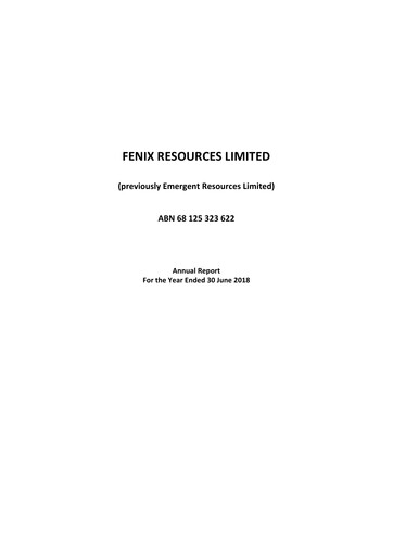 Vorschaubild Fenix Resources Jahresbericht 2018