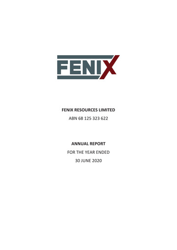 Vorschaubild Fenix Resources Jahresbericht 2020