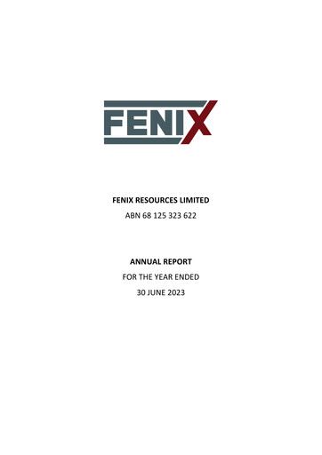 Vorschaubild Fenix Resources Jahresbericht 2023
