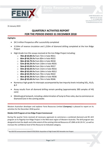 Thumbnail Fenix Resources Quarterly Report 2019-q2