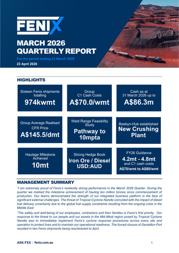 Thumbnail Fenix Resources Quarterly Report 2026-q1