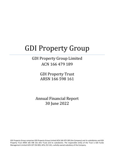 Thumbnail GDI Property Group Financial Report 2022