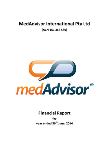 Thumbnail MedAdvisor Limited Financial Report 2014