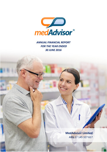 Thumbnail MedAdvisor Limited Financial Report 2016