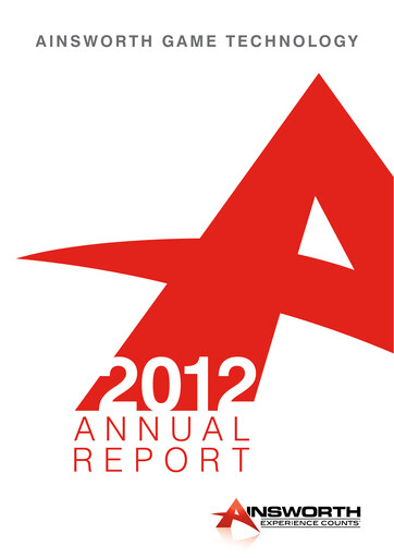 Thumbnail Ainsworth Game Technology Annual Report 2012