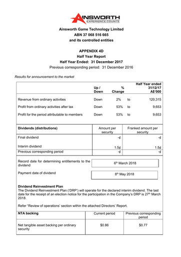 Thumbnail Ainsworth Game Technology Financial Report 2017-h1