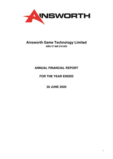 Thumbnail Ainsworth Game Technology Financial Report 2020