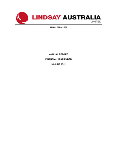 Vorschaubild Lindsay Australia Jahresbericht 2012