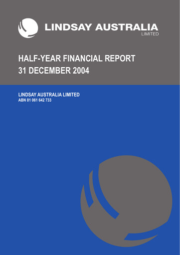 Vorschaubild Lindsay Australia Finanzbericht 2005-h1