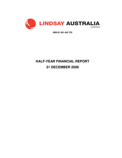 Vorschaubild Lindsay Australia Finanzbericht 2010-h1