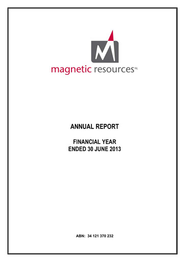 Thumbnail Magnetic Resources NL Annual Report 2013