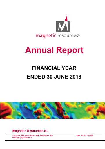 Thumbnail Magnetic Resources NL Annual Report 2018
