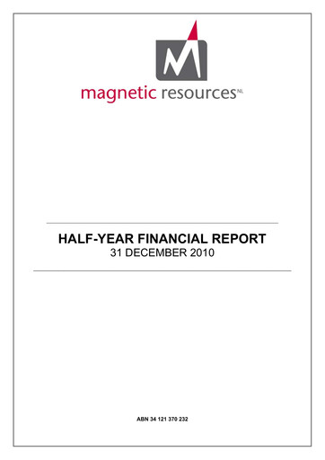 Thumbnail Magnetic Resources NL Financial Report 2011-h1
