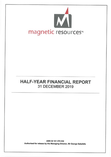 Thumbnail Magnetic Resources NL Financial Report 2020-h1