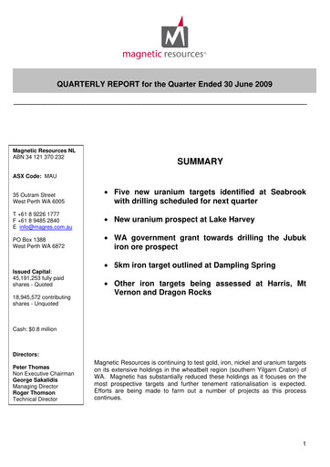 Thumbnail Magnetic Resources NL Quarterly Report 2009-q2