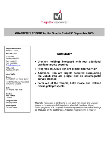 Thumbnail Magnetic Resources NL Quarterly Report 2009-q3