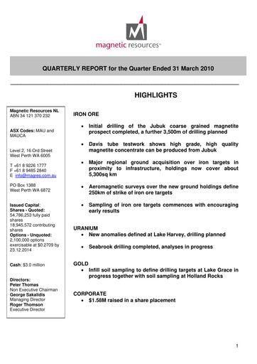 Thumbnail Magnetic Resources NL Quarterly Report 2010-q1