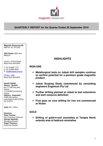 Thumbnail Magnetic Resources NL Quarterly Report 2010-q3