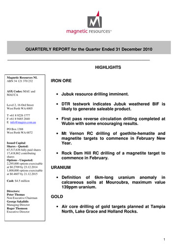 Thumbnail Magnetic Resources NL Quarterly Report 2010-q4