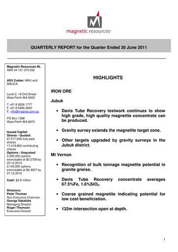 Thumbnail Magnetic Resources NL Quarterly Report 2011-q2