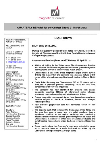 Thumbnail Magnetic Resources NL Quarterly Report 2012-q1