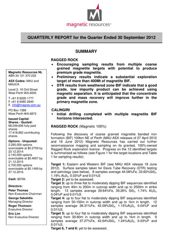 Thumbnail Magnetic Resources NL Quarterly Report 2012-q3