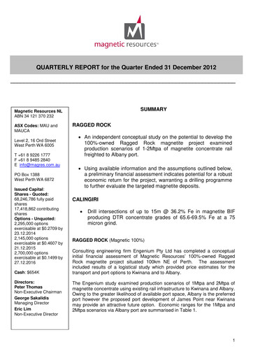 Thumbnail Magnetic Resources NL Quarterly Report 2012-q4