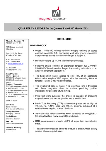 Thumbnail Magnetic Resources NL Quarterly Report 2013-q1