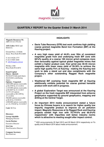 Thumbnail Magnetic Resources NL Quarterly Report 2014-q1