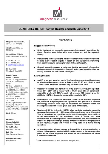 Thumbnail Magnetic Resources NL Quarterly Report 2014-q2