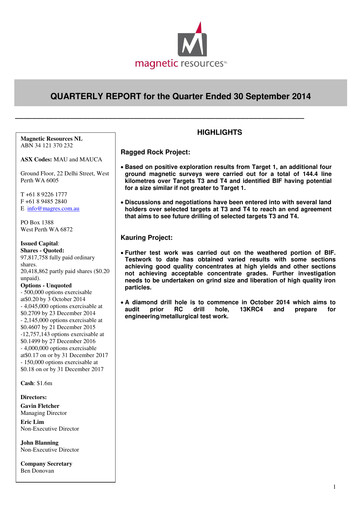 Thumbnail Magnetic Resources NL Quarterly Report 2014-q3