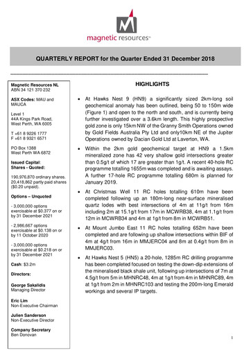 Miniature Magnetic Resources NL Rapport trimestriel 2018-q4