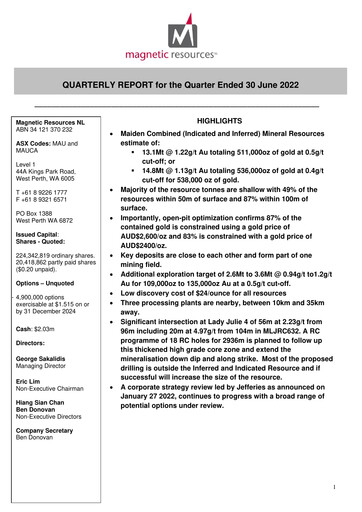 Miniature Magnetic Resources NL Rapport trimestriel 2022-q2