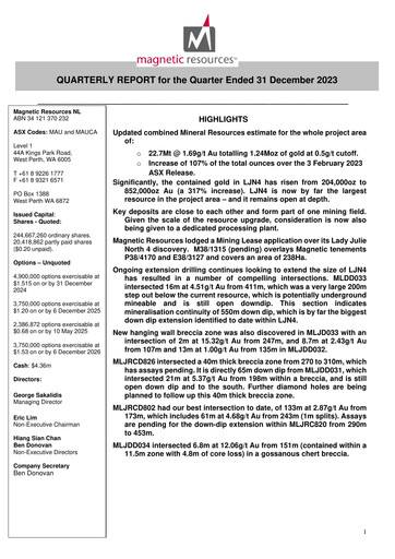 Miniature Magnetic Resources NL Rapport trimestriel 2023-q4
