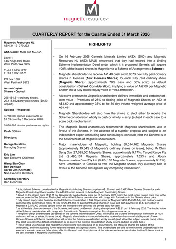 Vorschaubild Magnetic Resources NL Quartalsbericht 2026-q1