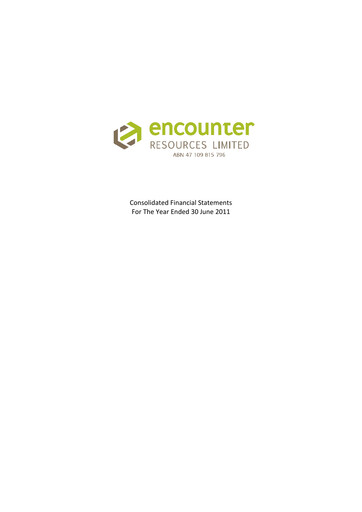 Thumbnail Encounter Resources Financial Statement 2011