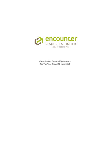 Thumbnail Encounter Resources Financial Statement 2012