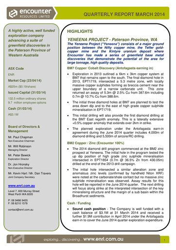 Thumbnail Encounter Resources Quarterly Report 2014-q1