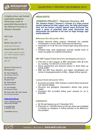 Vorschaubild Encounter Resources Quartalsbericht 2014-q4