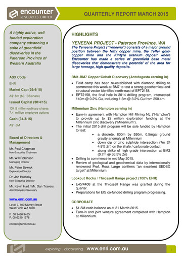 Thumbnail Encounter Resources Quarterly Report 2015-q1