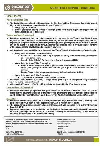Thumbnail Encounter Resources Quarterly Report 2018-q2