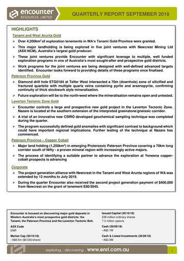 Thumbnail Encounter Resources Quarterly Report 2018-q3