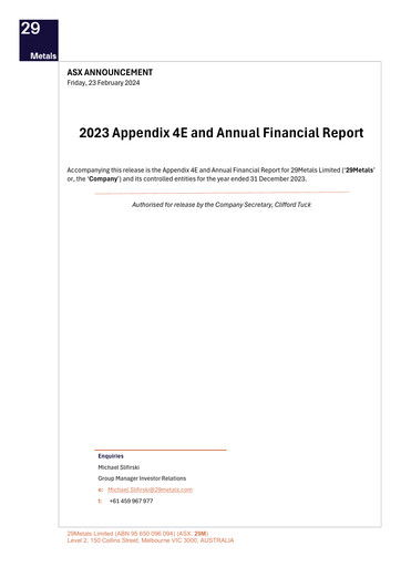 Miniature 29Metals Rapport financier 2023