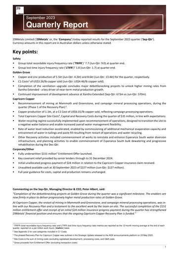 Thumbnail 29Metals Quarterly Report 2023-q3