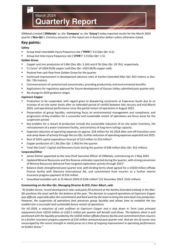 Thumbnail 29Metals Quarterly Report 2024-q1