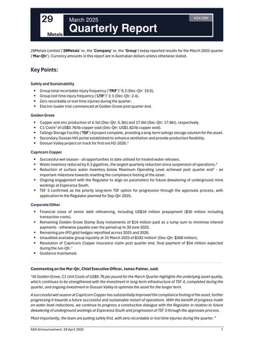 Thumbnail 29Metals Quarterly Report 2025-q1