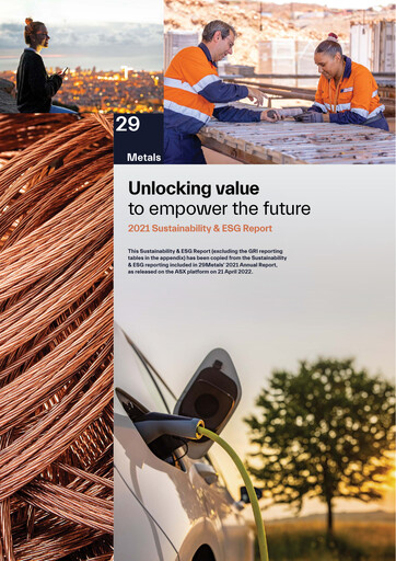 Miniature 29Metals Rapport de durabilité 2021